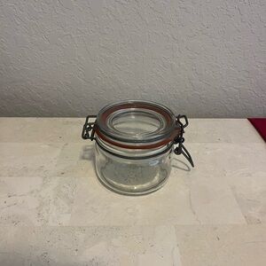 Glass Storage Jar with Red Seal